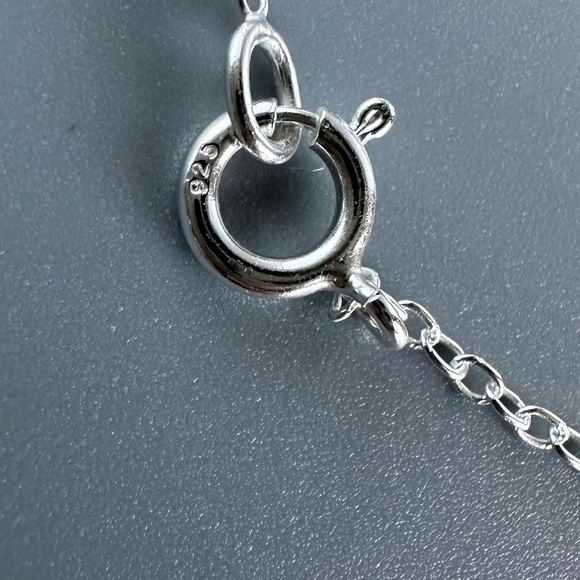Sterling Silver Hammered Moon Necklace - Picture 5 of 11